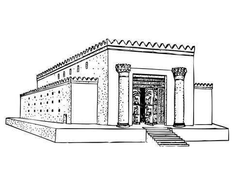 Solomon Temple Coloring Page